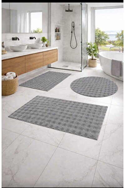 AKSU Bubble Plush Post Pufuduk Soft Non-Slip Base Washable Modern Set of 3100X60_40X60_60X60