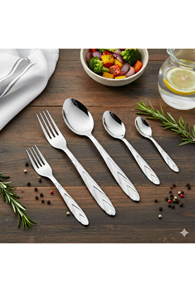 casa rosa 60-piece stainless steel cutlery set, silver