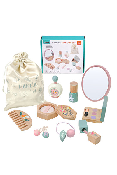 Choice مجموعة مكياج خشبية للعب التخيلي، مجموعة مكياج محاكاة، طاولة تزيين للبنات