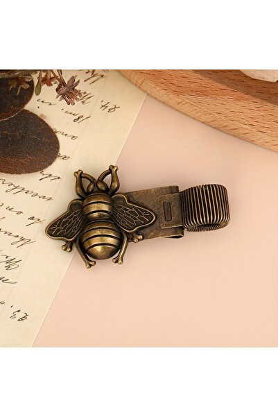 Choice مشبك قلم معدني على شكل نحلة برونزية، قطعة واحدة، بنابض، مشبك قلم زنبركي ذهبي مبتكر على شكل نحلة سيكادا، مقاس صغير