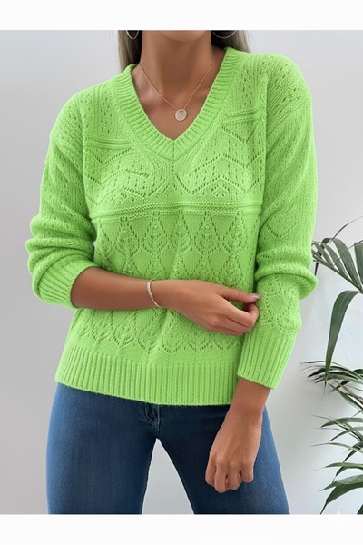 EFENDİX PULOVER DE TRICO DE PRIMAVARĂ AJURLU