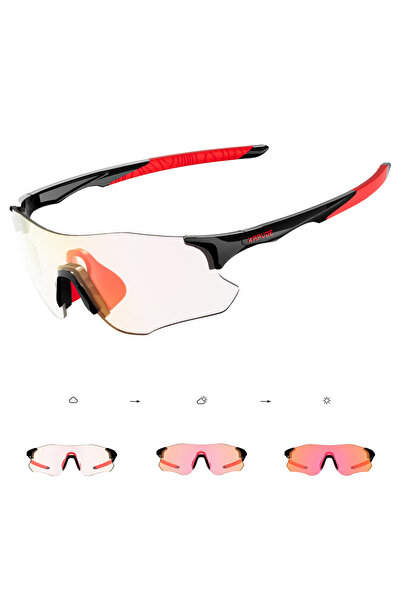 KAPVOE نظارات شمسية رياضية للرجال بعدسات متغيرة اللون RE-1L-01 2024، لون أحمر...