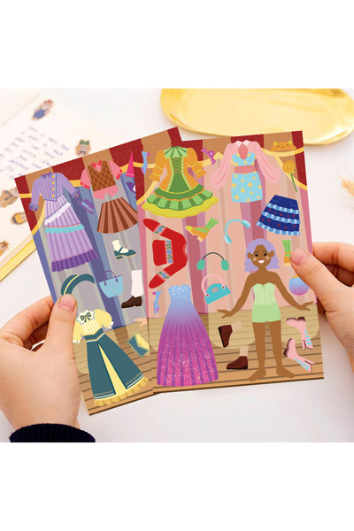 Choice ٨ قطع من ملصقات أحجية تلبيس الأميرات، رسومات كرتونية لطيفة، أحجية إبدا...