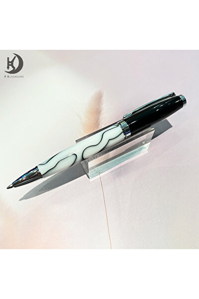 Choice قلم حبر جاف فاخر من الأكريليك المعدني، باللون الأزرق الداكن والأسود وا...