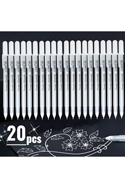 Choice ٢٠ قلم تظليل جل أبيض، مثالي للفنانين ورسامي القصص المصورة والمشاريع ال...