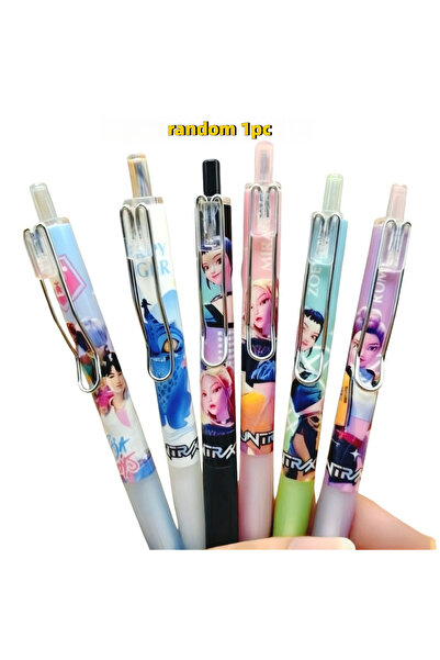 Choice قلم توقيع لطيف من علامة KPop Demon Hunter Animation Co التجارية، قطعة واحدة عشوائية، مجموعة مكتبية لمحبي الأنمي