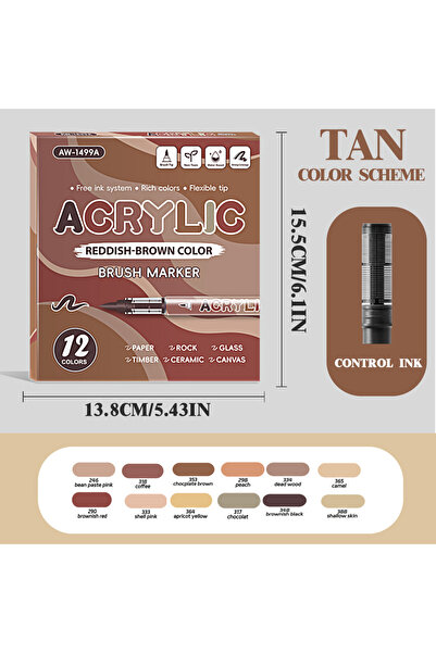 Choice أقلام تلوين فنية من 12 لونًا، ذات رؤوس ناعمة، مصنوعة من الأكريليك، مثا...