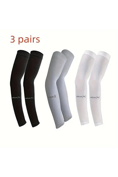 Choice مقاس واحد، ألوان متنوعة، 3 أزواج من أكمام الحماية من الشمس قابلة للتهو...