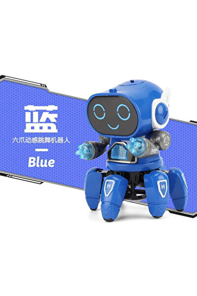 Choice روبوت أزرق بستة مخالب، لعبة موسيقية راقصة، ألعاب تعليمية مبكرة للأطفال، روبوت إلكتروني تفاعلي