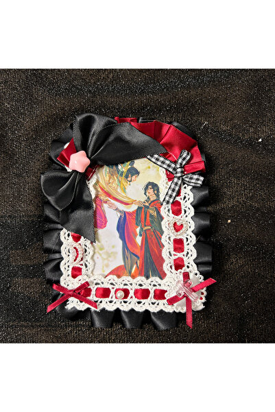 Choice حامل بطاقة هوية مصنوع يدويًا من الدانتيل الأسود على طراز لوليتا، حامل ...