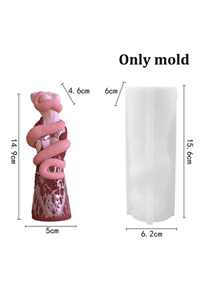 Choice قالب سيليكون لصنع شموع على شكل ثعبان على هيئة امرأة، زهرة الثعبان الشرير، نحت جسم المرأة