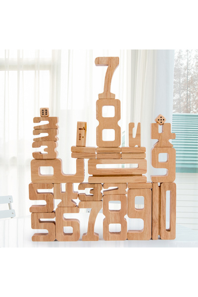 Choice NB460C1 ٢٨ قطعة من مكعبات الأرقام الخشبية للعبة تعليمية رياضية للأطفال...