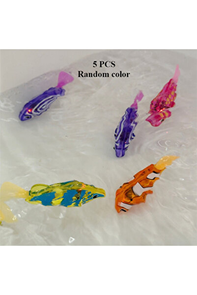 Choice مجموعة من 5 قطع بألوان عشوائية، أسماك إلكترونية لحفلات الأطفال، تعمل بالاستشعار، دش تفاعلي، مسبح مائي