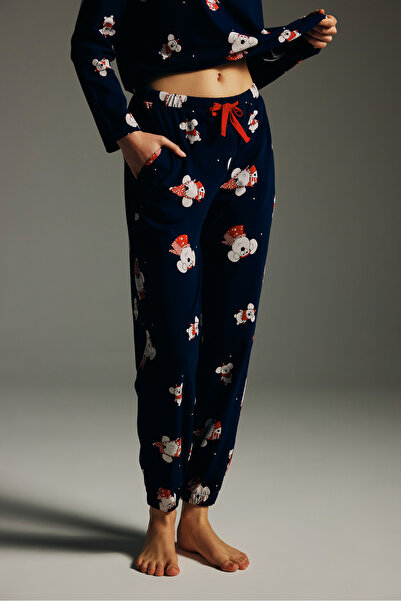 Hays Kadın Pamuklu Cepli Uzun Pijama Altı