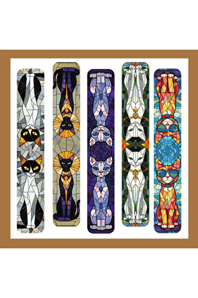 Choice 5 قطع من فواصل الكتب المغناطيسية الأنيقة على شكل قطة، مستوحاة من لوحات...