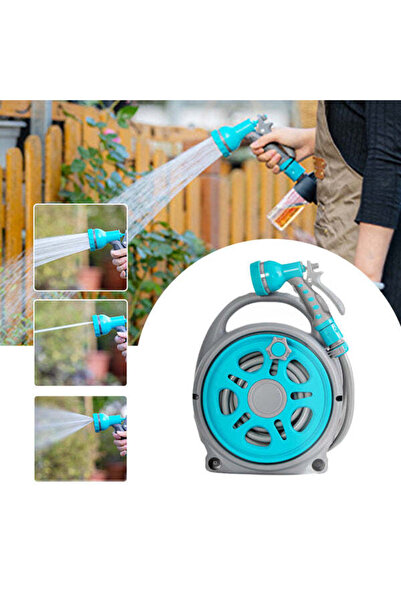 Sanlux 20m retractable hose with reel, 6-jet gun, foaming head, universal connectors