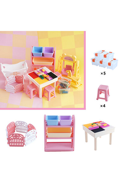 choice2 DIY Blocks Set Miniature DIY Blk Set Dollhouse Furniture Baby Crilb R...