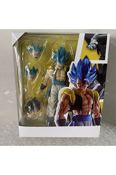 BANDAI مجسم غوجيتا من دراغون بول، سوبر سايان غوجيتا ذو الشعر الأزرق، مع العلبة، مجسم أنمي SHF Fi