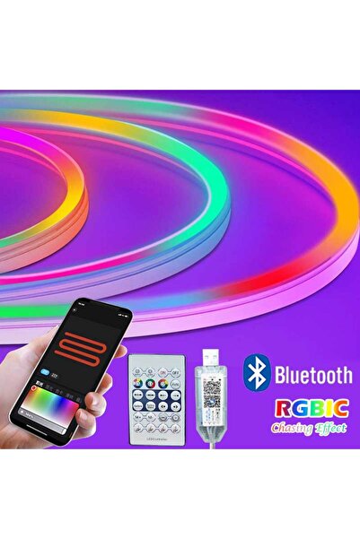 Choice شريط إضاءة RGBIC بطول 5 أمتار، شريط إضاءة نيون RGBIC، بلوتوث، منفذ USB...