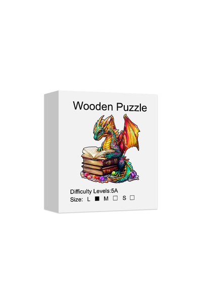 Choice1 L Wooden Puzzle for Adults -Magic Book Dragon Puzzle, Unique Shape Wo...