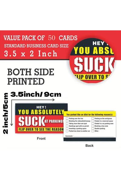 Choice as shows Red 50pcs Fake Parking Tickets 2X3.5 Inch Bad Parking Notes F...