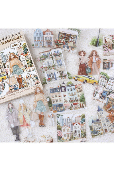 Choice4 مجموعة ملصقات تزيينية من مادة PET مكونة من 30 قطعة، ملصقات جاهزة للتد...