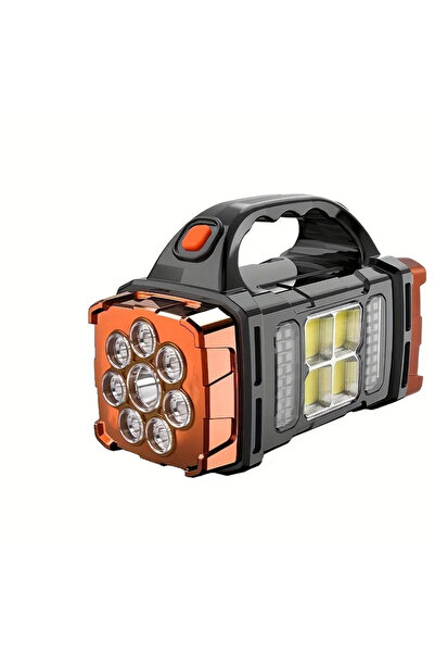 Choice مصباح يدوي LED برتقالي كبير الحجم فائق السطوع يعمل بالطاقة الشمسية ومنفذ USB - محمول للمغامرات