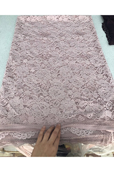 turkanlarhome قماش دانتيل بنقشة الزهور - ملمس ناعم ولون بودرة أنيق وراقٍ