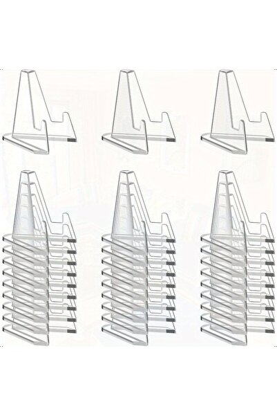 Choice Clear 30PCS Acrylic Coin Display Stand Transparent Triangle Business Cards Photos Small Plates Shell