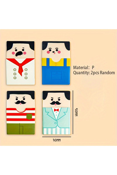 Choice 2pcs-Random 1/2/4/6 pcs Random Bald Eraser Smart Eraser Stay Up Late Bald Student Stationery