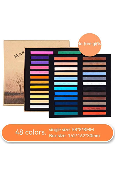 Choice ٤٨ لونًا (١٢/٢٤/٣٦/٤٨ لونًا) أقلام تلوين باستيل ناعمة من سوفت ماسترز، مربعة الشكل، للرسم والتخطيط