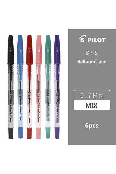 Choice ٦ أقلام حبر جاف بايلوت يابانية متنوعة (٦/١٢ قلم) BP-SF ملونة برأس رصاص...