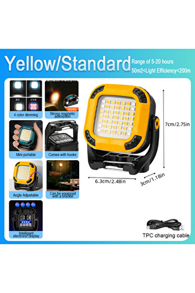 Choice Yellow Portable COB LED Spotlight Lantern Strong Light Flashlight Outd...