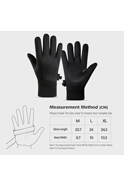 Choice L black Mens Winter Touchscreen Gloves Warm Anti Slip Windproof Rainproof Riding Sports Gloves Mount