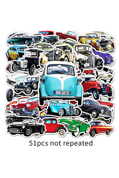 Choice 51 قطعة من ملصقات السيارات الكلاسيكية الكرتونية المقاومة للماء، بتصميم...