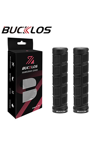 BUCKLOS مقابض دراجة سوداء مضادة للانزلاق وماصة للصدمات، أساور دراجة جبلية، مق...