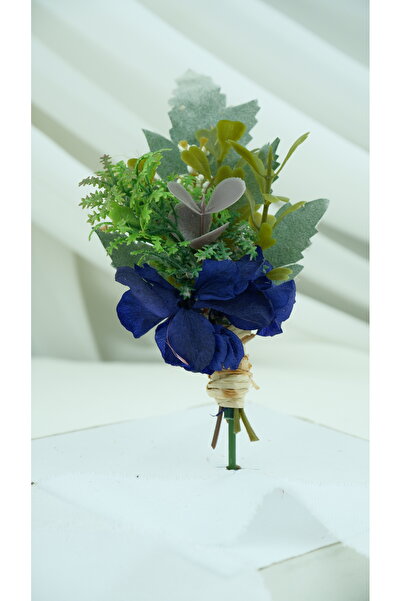 Buketlife Cobalt Blue Green Boutonniere