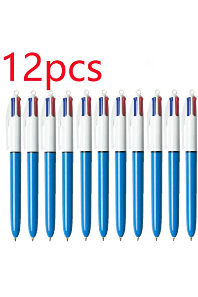 Choice 12 قلم حبر جاف قابل للسحب 4 في 1 بأربعة ألوان مع سن متوسط 1.0 مم للكتابة