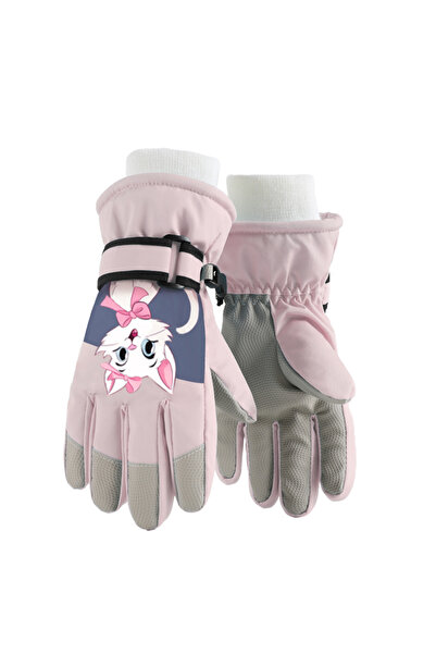 Choice قفازات تزلج وردية لطيفة للأطفال، مناسبة للأولاد والبنات، مقاومة للماء ...