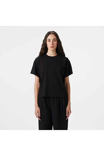 Lacoste Kadın Loose Fit Bisiklet Yaka Siyah T-Shirt