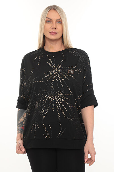 QRUVAZE BÜYÜK BEDEN BASKILI VİSKON