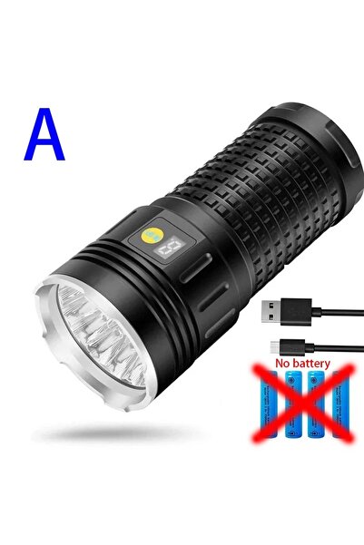 Choice مصباح يدوي عالي الطاقة PJ-بدون بطارية، مزود بـ 18 مصباح LED، فائق السطوع، قابل لإعادة الشحن عبر منفذ USB، إضاءة عالية