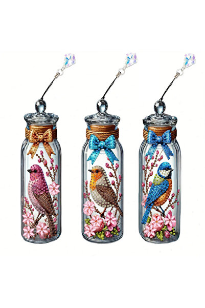Choice SQ051 3 bird pattern diamond painting art bookmark set Panda Dream Catcher, 5D special shape diamond