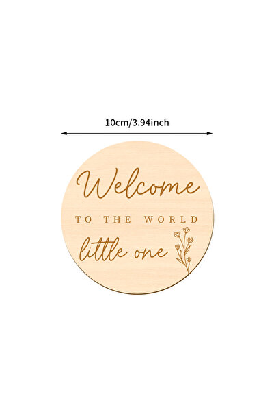 Choice لافتة خشبية للمواليد الجدد، مرحباً بك في العالم يا صغيري، دعائم كشك التصوير، أعمال يدوية خشبية مزينة بحروف