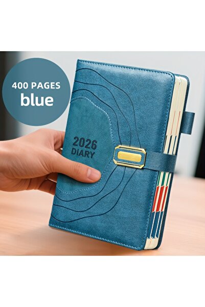 Choice دفتر تخطيط أزرق لعام 2026، مفكرة بتصميم احترافي، صفحات يومية بارزة وغل...