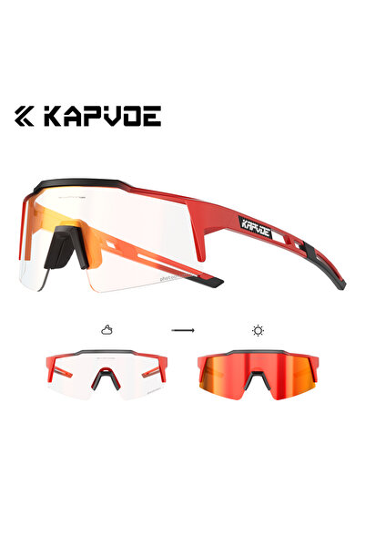 KAPVOE Choice Photochromic 1LENS RE-1L-05 Gold Photochromic Cycling Sunglasse...