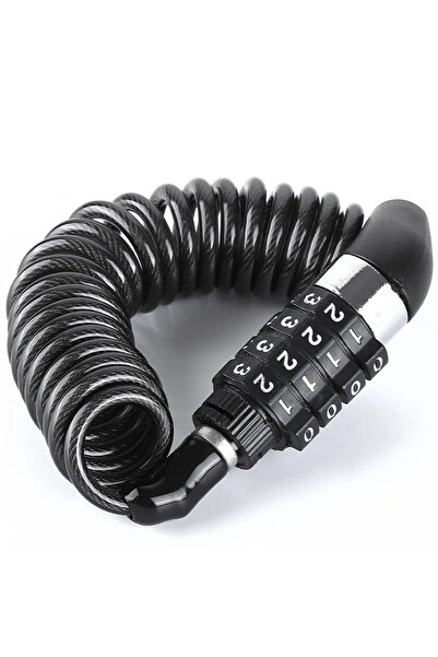 Choice قفل دراجة أسود اللون، برقم سري مكون من 4 أرقام، مصنوع من كابل فولاذي ب...