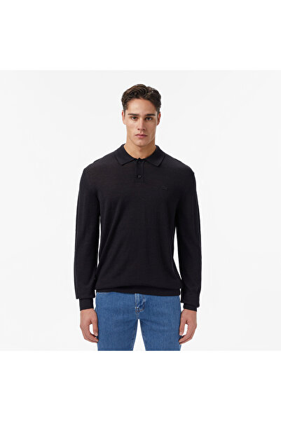 Lacoste Erkek Classic Fit Polo Yaka Siyah Kazak