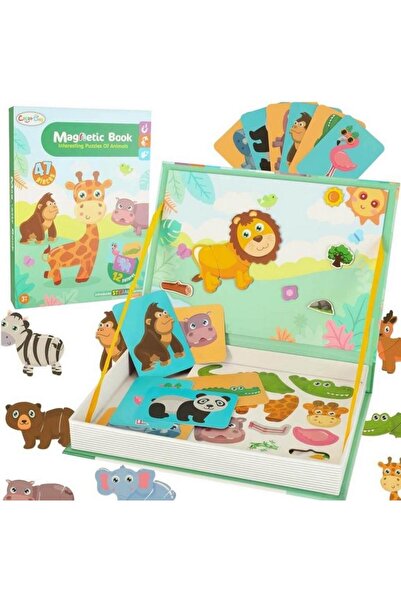 Scribant Carte magnetica, Animale salbatice, Joc Puzzle cu