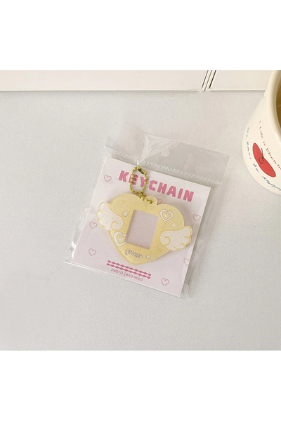 Choice حامل سلسلة مفاتيح هوية أكريليك أصفر لامع محمول على شكل نجمة، سلسلة مفا...